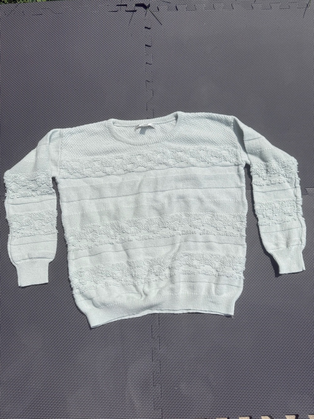 LC Lauren Conrad Mint Crewneck Textured Knit Sweater